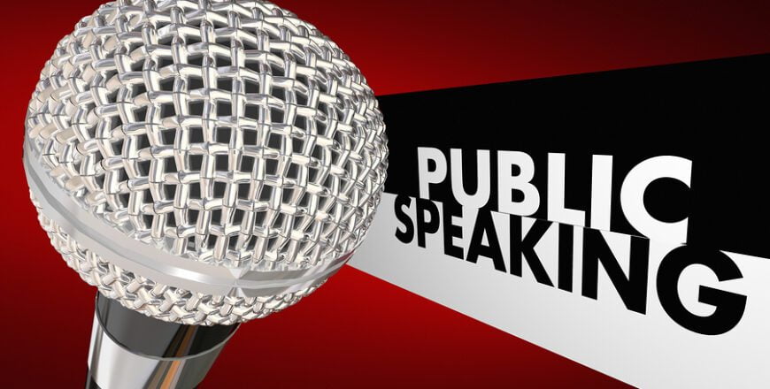 Public Speaking Microphone Speech Words 3d Illustration